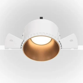 Spot incastrabil design tehnic Share alb, auriu mat 7,5cm