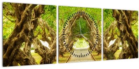 Tablou - Tunel viu din plumeria (cu ceas) (90x30 cm)