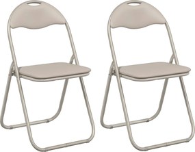 vidaXL Scaun pliant 2 pcs Nisipiu 48 x 43,5 x 81 cm Piele artificială