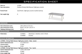 Masa exterior design LUX Nassau S 220x120cm
