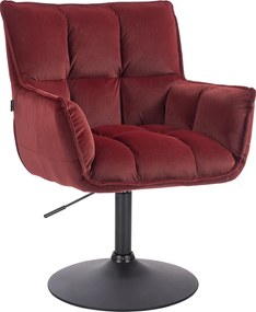 HR560N Scaun Catifea Bordo Merlot cu Bază Neagră