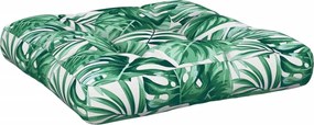 vidaXL Pernă de paleți, model frunze, 60x60x12 cm, textil