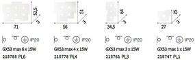 Plafoniera LED design modern TOTEM PL6 alb 215785