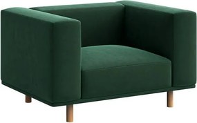 Fotoliu de relaxare verde închis cu tapițerie din catifea Kukumo – Ame Yens