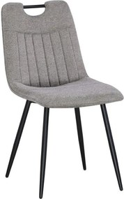 Scaun KIP, grej/negru, stofa clasica/metal, 45x59x89 cm