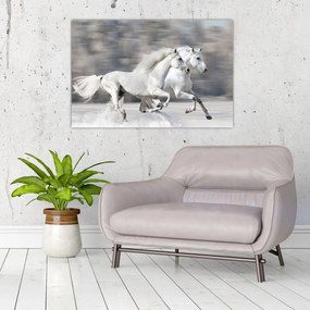 Tablou - Cai albi în timpul iernii (90x60 cm)