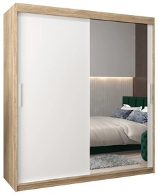 Dulap de haine 180 cm Toki 2 (stejar sonoma + alb mat). 1065010