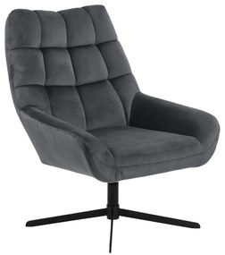 Fotoliu gri pivotant cu tapițerie din catifea Paris – Actona