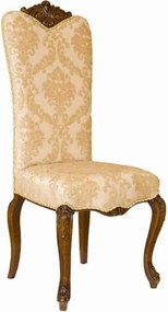 Scaun lemn masiv clasic Majestic cu Spătar Tapițat, 50 × 50 × 120 cm - Nuc