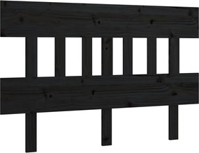 vidaXL Tăblie de pat, negru, 143,5x3x81 cm, lemn masiv de pin