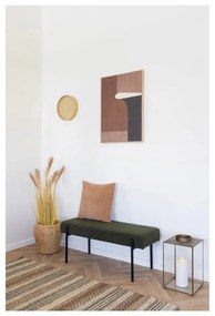 Bancă verde-închis cu tapițerie din țesătură bouclé Swindon – House Nordic