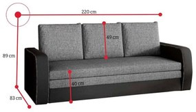 Supermobel Canapea extensibilă INVERSA, 220x89x83, sawana 05/soft 11