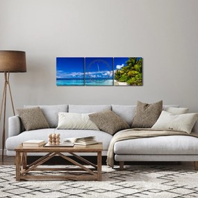 Tablou - Plaja tropicală (cu ceas) (90x30 cm)