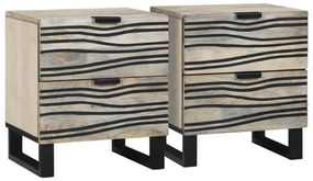 vidaXL Mese de noptieră cu sertar 2 pcs castan 40 x 33.5 x 46 cm