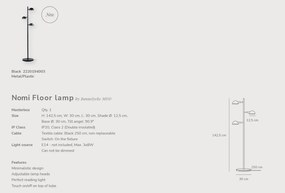 Lampadar, lampa de podea design modern Nomi negru