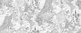 Fototapet, Treasure Hunt, Black and White, Rebel Walls