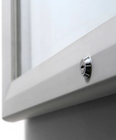 Vitrină de informare încuiată în aer liber 4 x A4 - spate din tablă, ignifugă, tip T, aluminiu