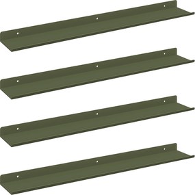 vidaXL Raft suspendat 4 pcs Verde măsliniu 60 x 9 x 2,5 cm Oțel