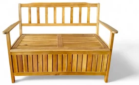 Bancă din lemn cu spațiu de depozitare Edita, 120x 57 x 90 cm