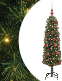 vidaXL Brad de Crăciun artificial Verde 120 cm PVC și oțel și plastic