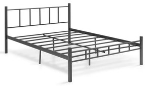 Pat metalic matrimonial ORMEL 160 x 200 cm, negru, suportă până la 200 kg