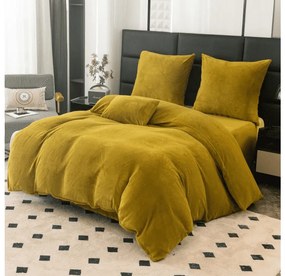 Lenjerie microfleece MUSTERO olive Dimensiune lenjerie de pat: 2 buc 70 x 90 cm | 200 x 220 cm