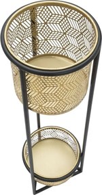 Jardiniera, Suport cu 2 vase metalice pentru flori DOPPIO H-80cm