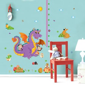 Autocolant de perete "Metru pentru copii - Dragon" 127x112cm