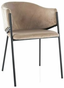 Scaun de bucătărie Serilda Velvet, bej / negru