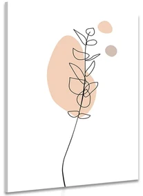Tablou frunză minimalistă pe fundal alb No3