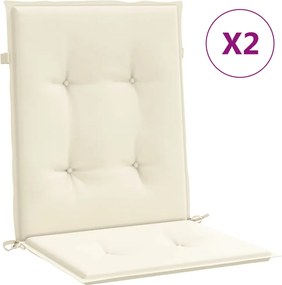 vidaXL Perne cu spătar mic, 2 buc. crem 100x50x3 cm textil oxford