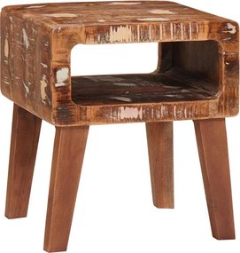 vidaXL Masă laterală cu raft Maro 40 x 32 x 46 cm Lemn recuperat masiv