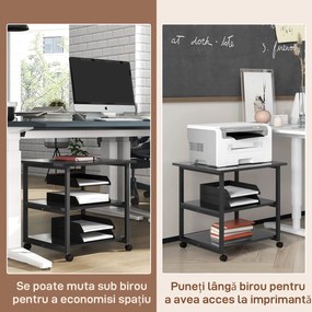 HOMCOM Suport Imprimantă cu Raft de Depozitare, 50x50x52.5 cm, Alb | Aosom Romania