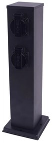 Stâlp de prize de exterior 2Z 230V IP44 40 cm negru