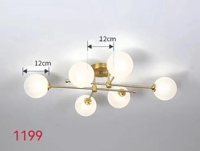 Lustra LED Pendul Elit's Imala Premium , 6 Abajururi, bec G9 Gold