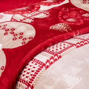 decoDoma Lenjerie de pat din micropluş INIMĂ