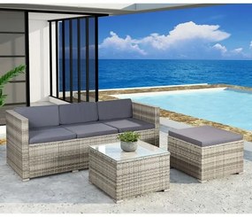 Jusky Set ratan de gradina Punta Cana M - perne gri/antracit