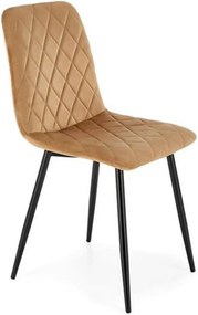 Scaun K525, bej/negru, stofa catifelata/metal, 45x55x89 cm