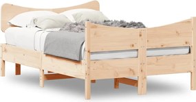 vidaXL Cadru de pat fără saltea, 120x190 cm, lemn masiv pin