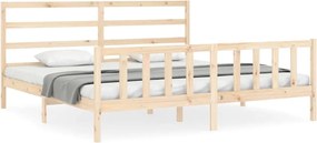 vidaXL Cadru de pat fără saltea, 200x200 cm, lemn masiv pin