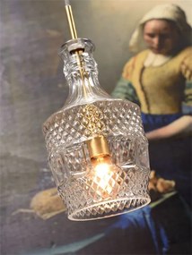 Lustra, Pendul elegant din sticla Brussels transparent/gold, straight