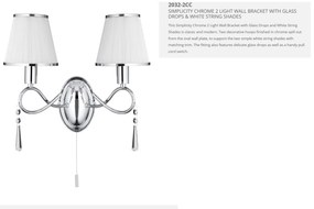 Aplica de perete stil clasic Simplicity crom 2032-2CC SRT
