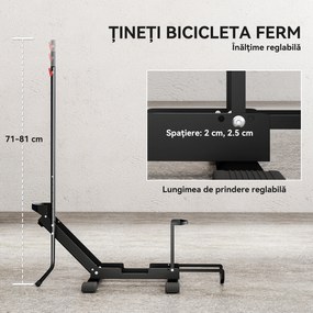SPORTNOW Suport pentru Biciclete Reglabil din Oțel și Plastic, Negru | Aosom Romania