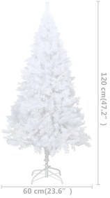 Brad de Craciun artificial cu LEDramuri groase, alb, 120 cm 1, Alb, 120 cm