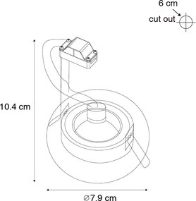 Spot încastrat inteligent alb rotund IP44 incl. Wifi GU10 50mm - Xena