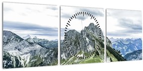 Tablou - Crestele munților (cu ceas) (90x30 cm)