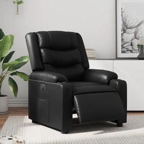 vidaXL Fotoliu rabatabil electric, negru, piele ecologică