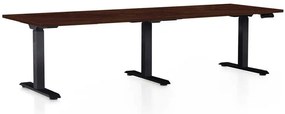 Masă înălțime reglabilă OfficeTech Long, 240 x 80 cm, picioare negre, wenge