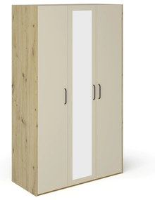 Dulap Malmo, 3 Usi, Stejar Artisan/Argila, 120 x 52 x 200 cm