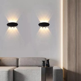 Aplica Exterior ELIT, Model ELITL939R, Material Aluminiu, IP65, Lumina Calda, 8W, Negru